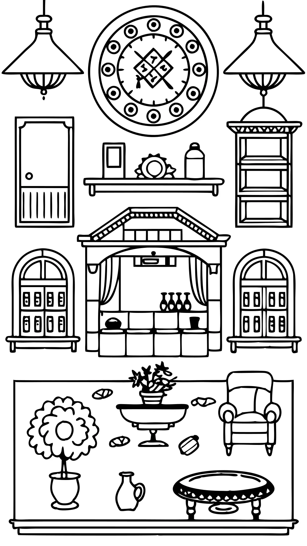 interior design coloring pages